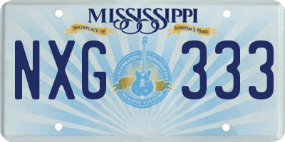 MS license plate NXG333