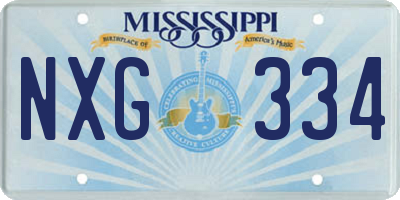 MS license plate NXG334