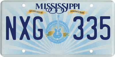 MS license plate NXG335