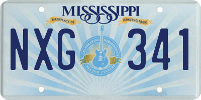 MS license plate NXG341