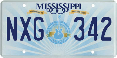 MS license plate NXG342