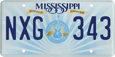 MS license plate NXG343