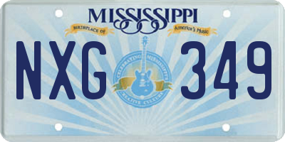 MS license plate NXG349
