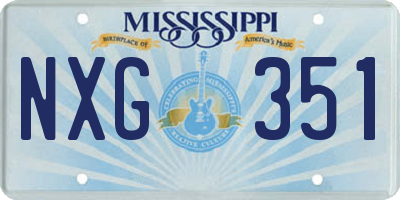 MS license plate NXG351