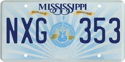 MS license plate NXG353