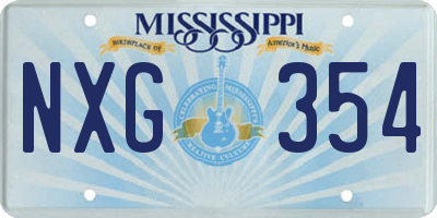 MS license plate NXG354