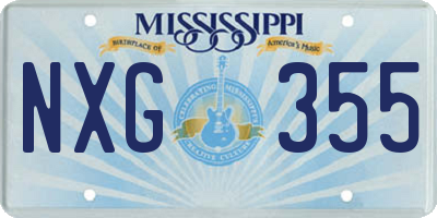 MS license plate NXG355