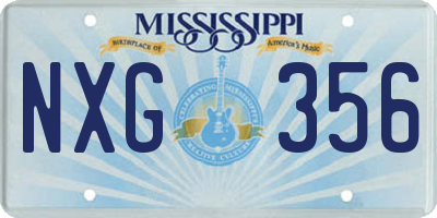 MS license plate NXG356