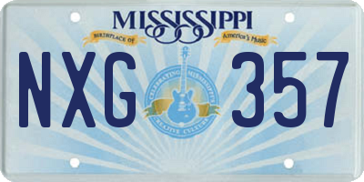 MS license plate NXG357