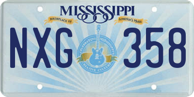 MS license plate NXG358