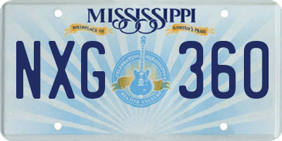 MS license plate NXG360