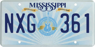 MS license plate NXG361
