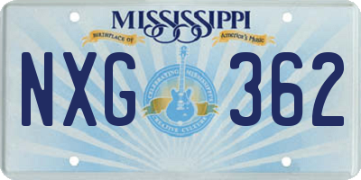 MS license plate NXG362