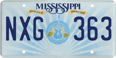 MS license plate NXG363