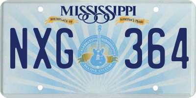MS license plate NXG364