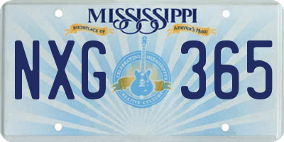 MS license plate NXG365