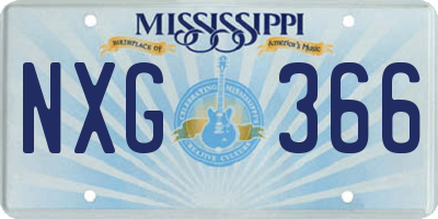MS license plate NXG366