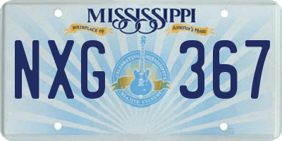 MS license plate NXG367