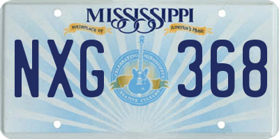 MS license plate NXG368