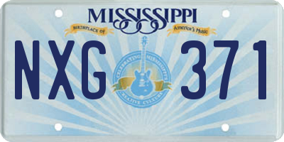 MS license plate NXG371