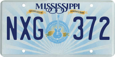 MS license plate NXG372
