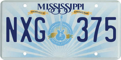 MS license plate NXG375