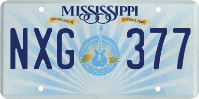 MS license plate NXG377