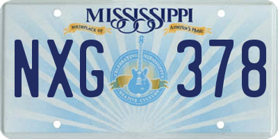MS license plate NXG378