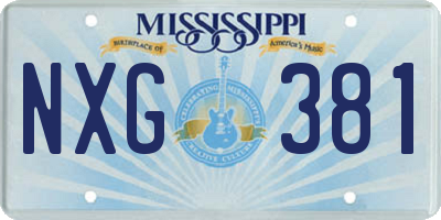 MS license plate NXG381