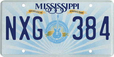 MS license plate NXG384