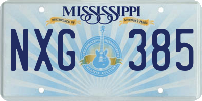 MS license plate NXG385