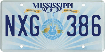 MS license plate NXG386