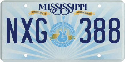 MS license plate NXG388