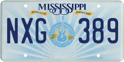 MS license plate NXG389