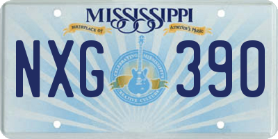 MS license plate NXG390