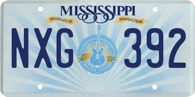 MS license plate NXG392