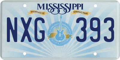 MS license plate NXG393