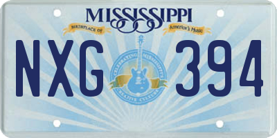 MS license plate NXG394