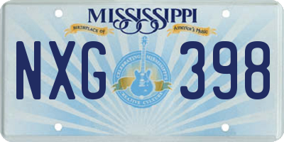 MS license plate NXG398