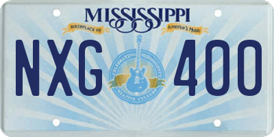 MS license plate NXG400