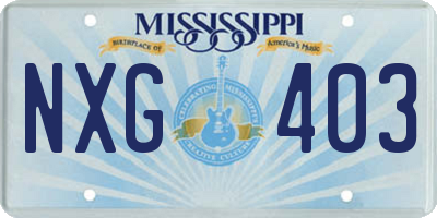 MS license plate NXG403
