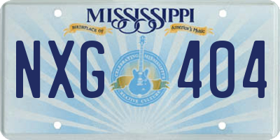 MS license plate NXG404