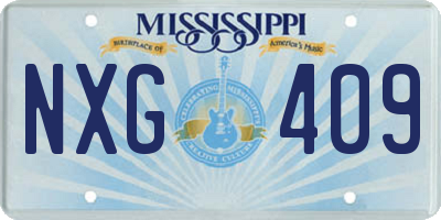 MS license plate NXG409