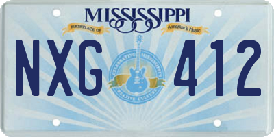 MS license plate NXG412