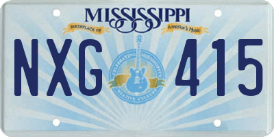 MS license plate NXG415