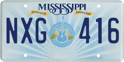 MS license plate NXG416