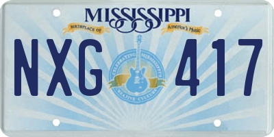 MS license plate NXG417
