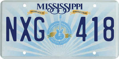 MS license plate NXG418