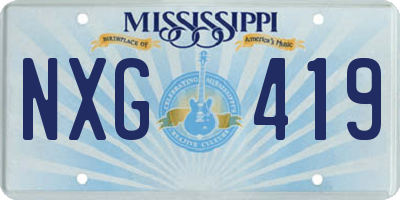 MS license plate NXG419