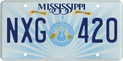 MS license plate NXG420